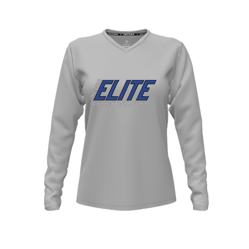 [FTLVCFGY-FYXS-LOGO1] Decker Comfort T-Shirt (Female Youth XS, Gray, V Neck, Logo 1, Long Sleeve)