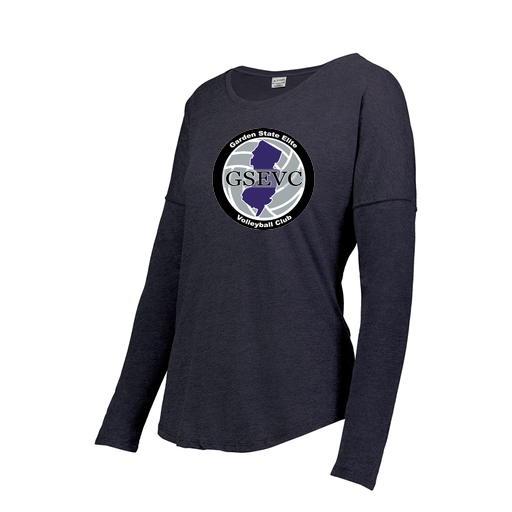 [FTLCUBNV-FAXS-LOGO2] Decker Women's Tri-Blend T-Shirt - Long Sleeve (Female Adult XS, Navy, Logo 2)