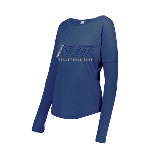 [FTLCUBRY-FAXS-LOGO1] Decker Women's Tri-Blend T-Shirt - Long Sleeve (Female Adult XS, Royal, Logo 1)